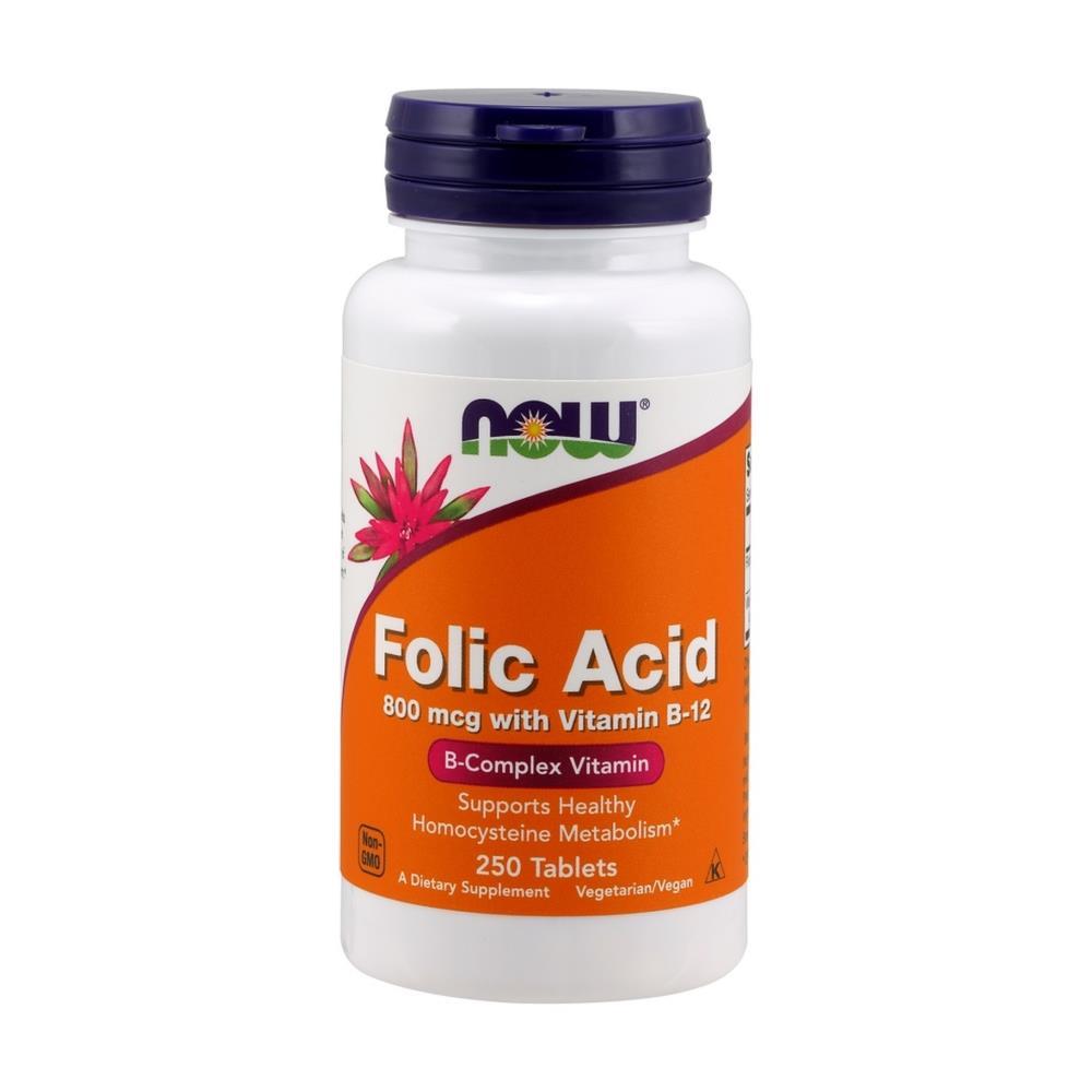 Now Ácido Fólico 800 Mcg 250 Comp