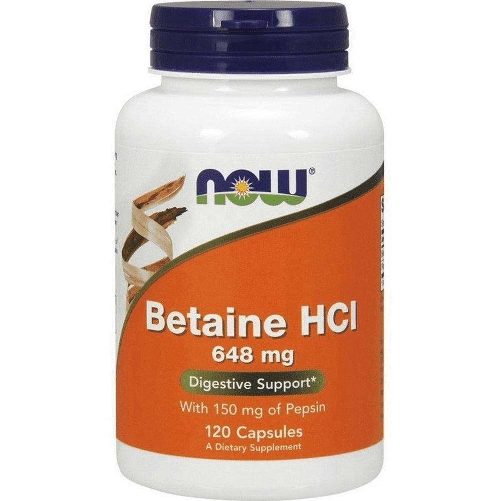 Now Betain HCI 648Mg 120 Caps