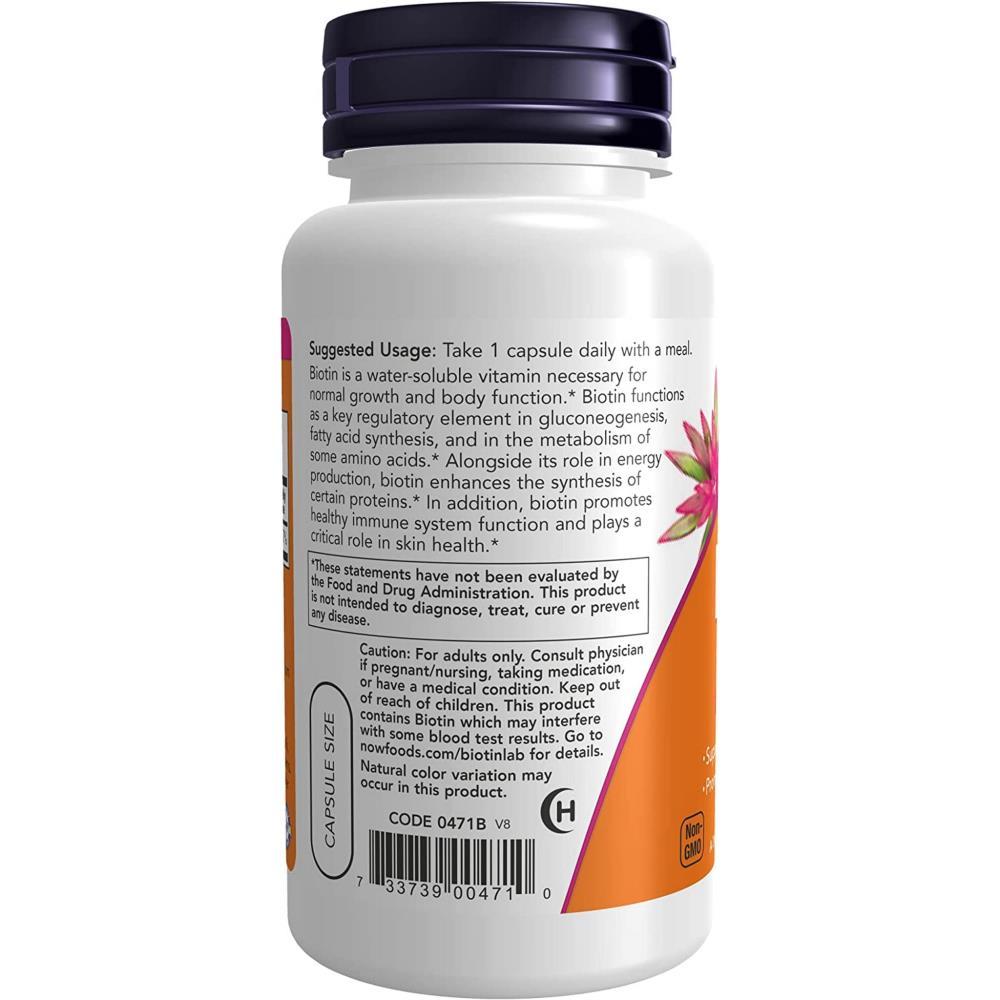 Now Biotina Vitaminaa H 5000Mg 60 Caps