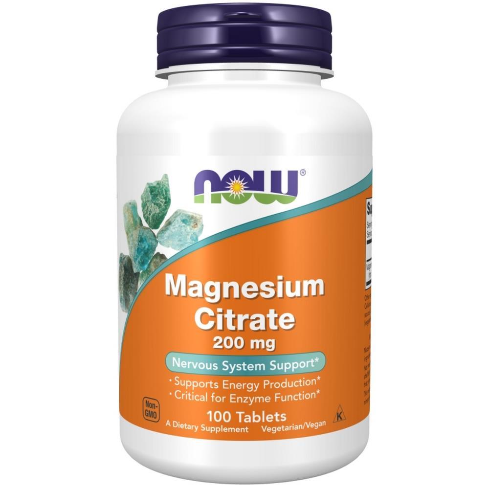 Magnesium Citrate 200mg Now Foods 100 Comprimidos