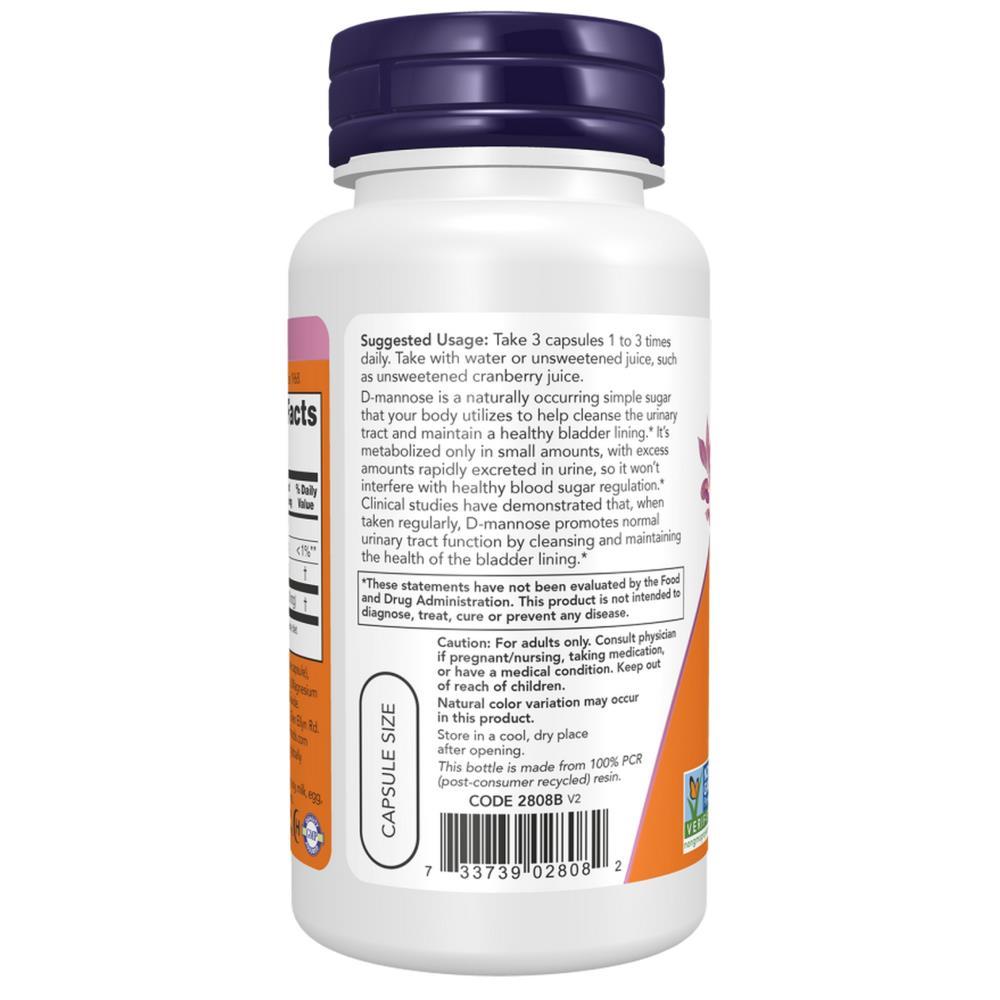 D-Mannose 500mg 120 Now Foods Veg Capsules