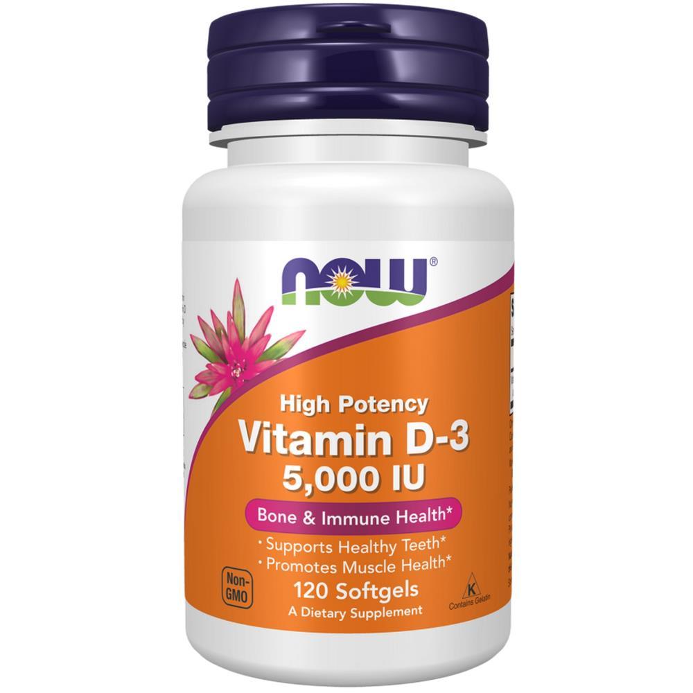 Now Vitamin D3 5000 IU 120 Caps