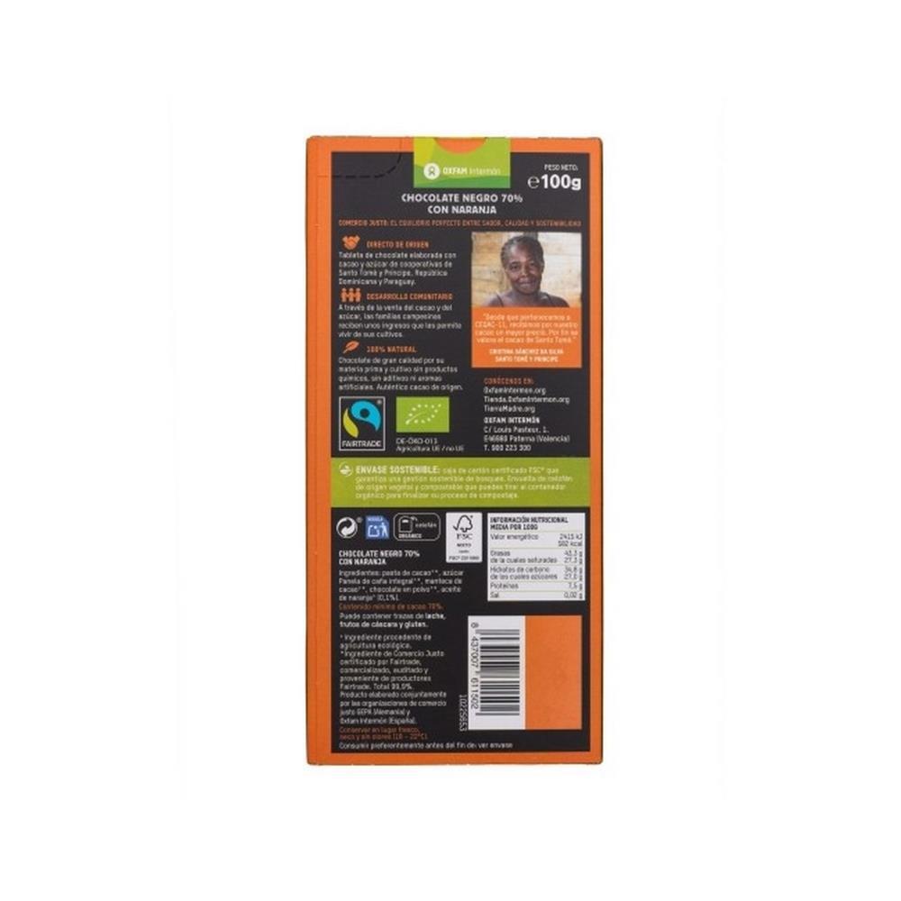Chocolate Negro 70% Cacau Com Laranja Bio Tierra Madre 100g