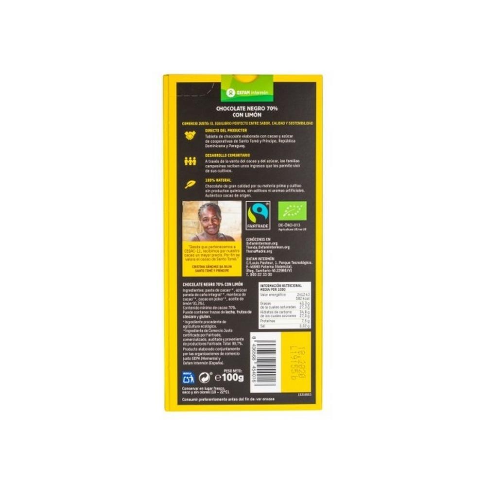 Tableta Chocolate Negro 70% Cacau Com Limão Bio Tierra Madre 100g
