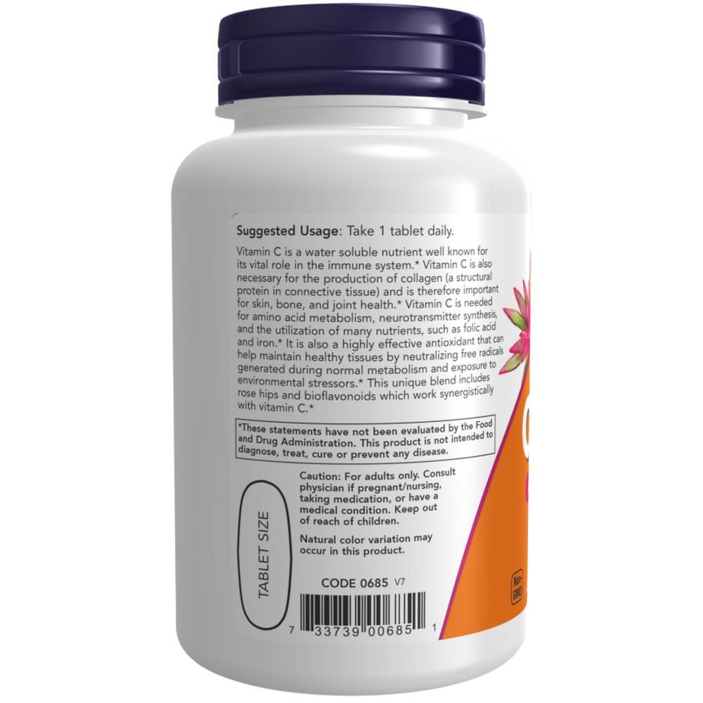 Vitamin C 1000 Rose Hips & Bioflavonoids Now Foods 100 Tablets