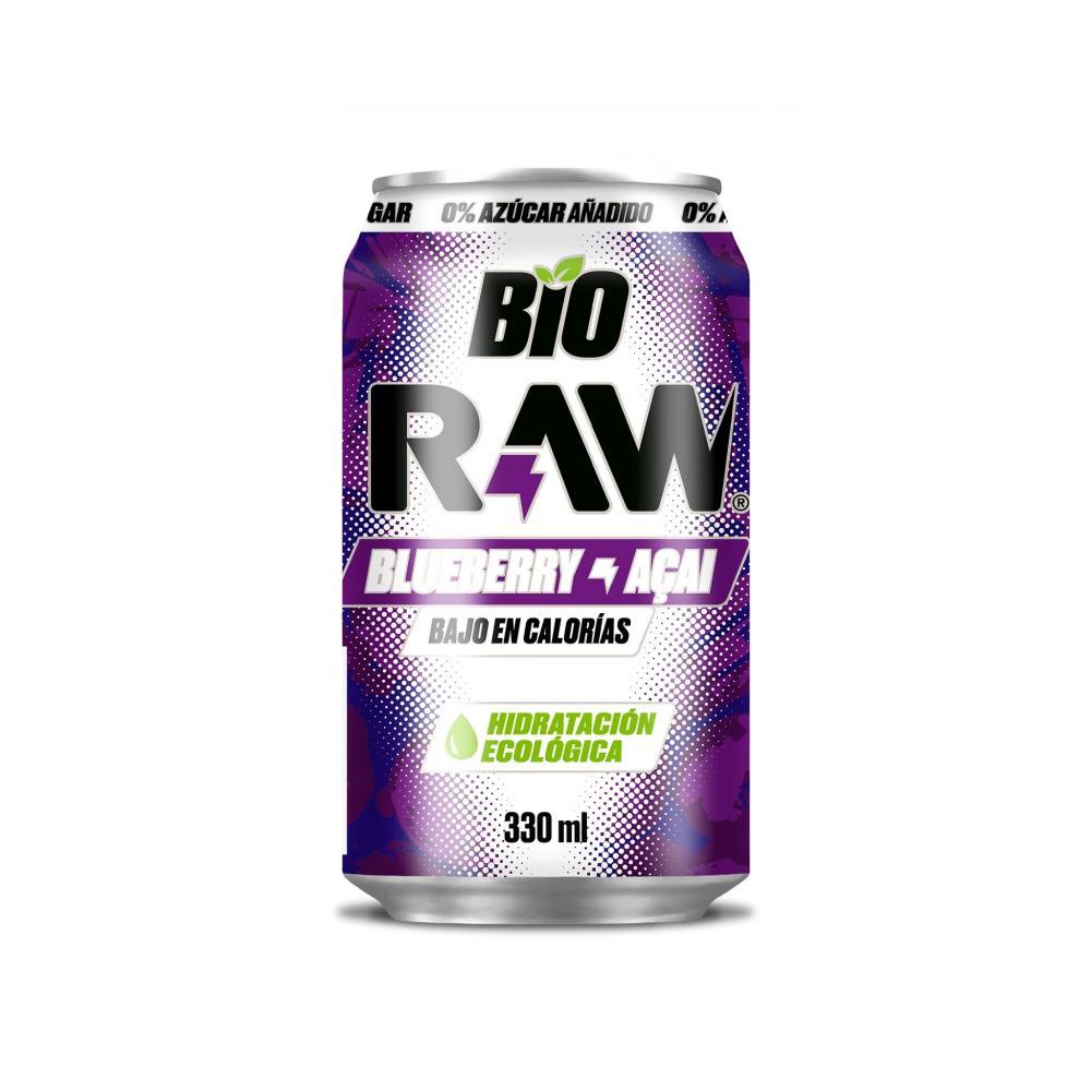 Bebida Refrigerante De Mirtilo E Açai Bio Raw 330ml