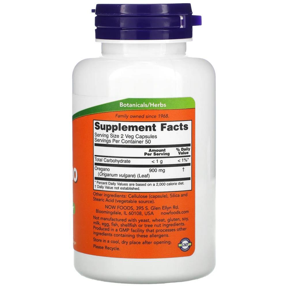Oregano 450mg Now Foods 100 Veg Capsules