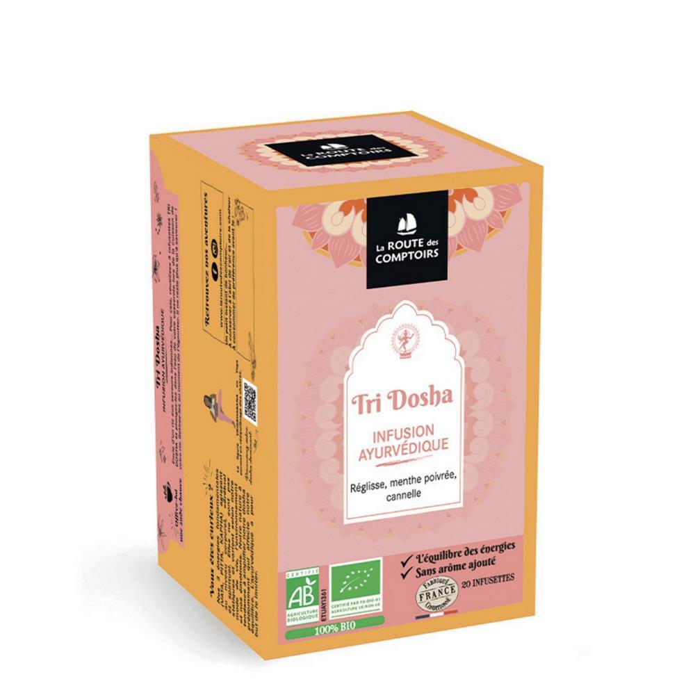 Ayurveda Tri Dosha Infusion La route des comptoirs 20 Sachets