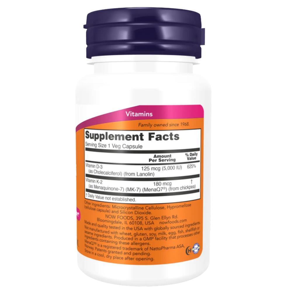 Mega D-3 & MK-7 Now Foods 60 Capsules