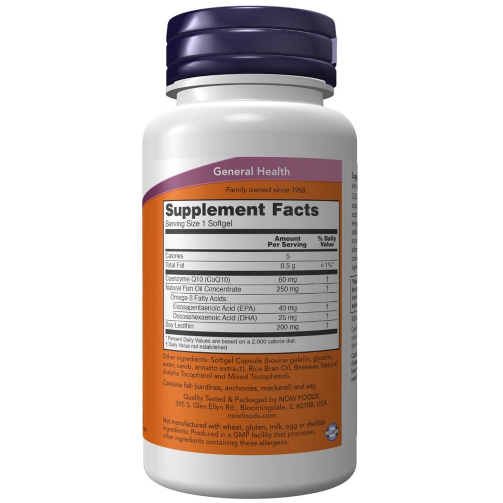 Coenzima CoQ10 60 mg Now Foods 60 Cápsulas