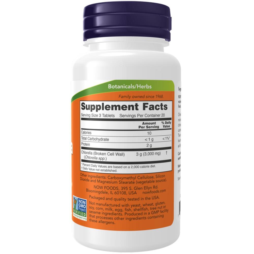 Clorela 1000mg Now Foods 60 Comprimidos