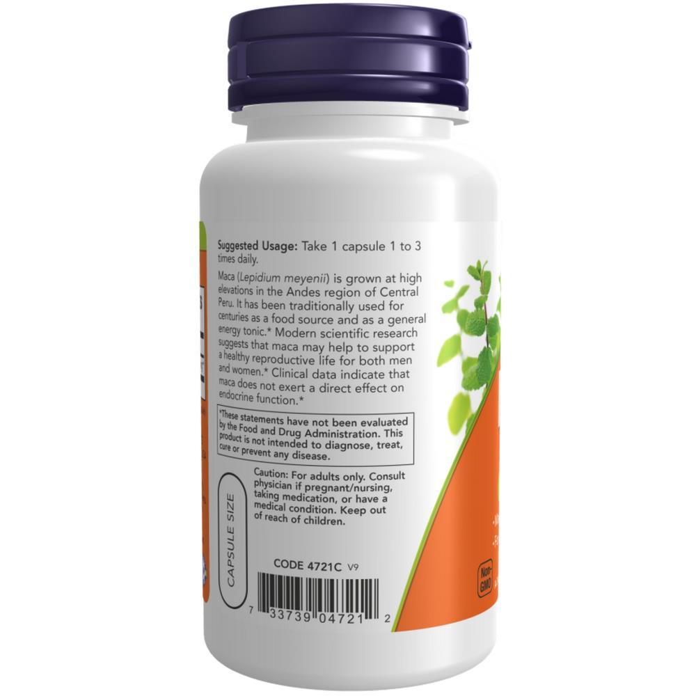Maca Vegan 500mg Now Foods 100 Cápsulas