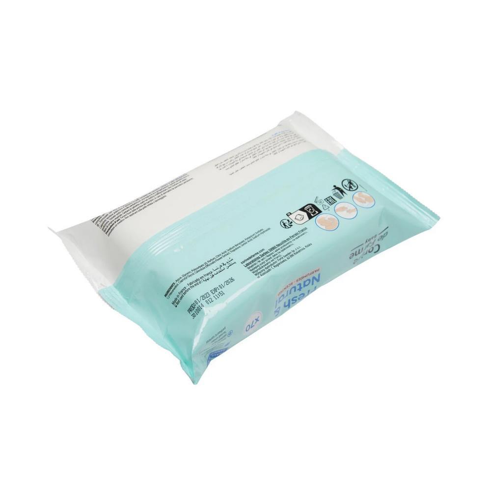 Baby Wipes Fresh & Natural Biodegradable Fibers Corine de Farme 70 units