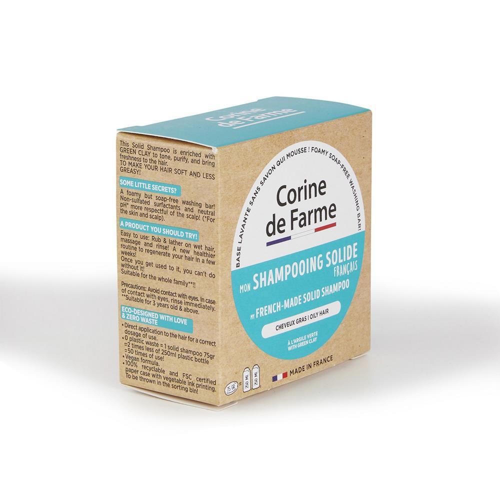 Champô Sólido Com Argila verde Cabelos Oleosos Corine de Farme 75g