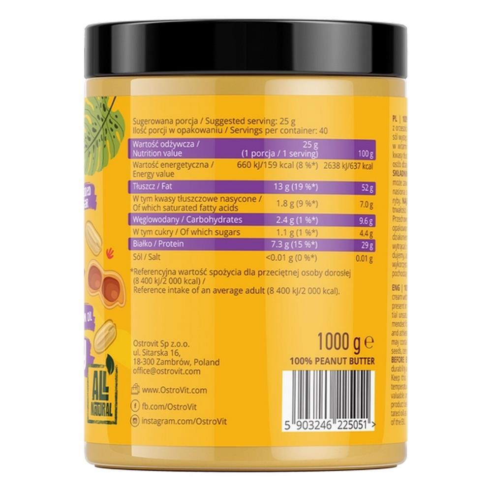 Manteiga de Amendoim 100% Crocante Ostrovit 1kg