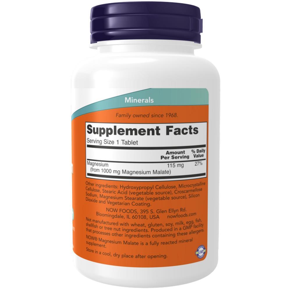 Magnesium Malate 1000 mg Now Foods 180 Comprimidos