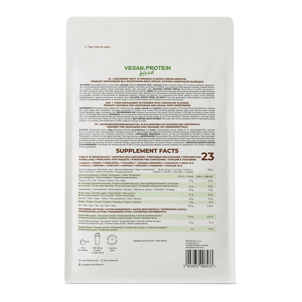 Vegan Protein Blend Sabor Chocolate Ostrovit 700g