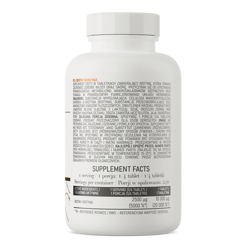 Biotina 10.000 MAX Ostrovit 60 Comprimidos