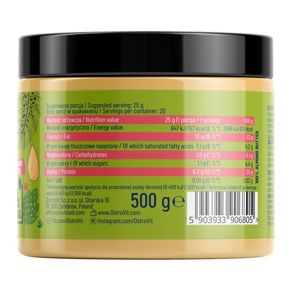 Manteiga De Amêndoa 100% Cremosa Ostrovit 500g