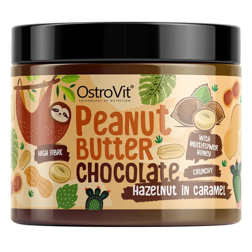 Manteiga De Amendoim Com Chocolate + Avelãs Em Caramelo Ostrovit 500g