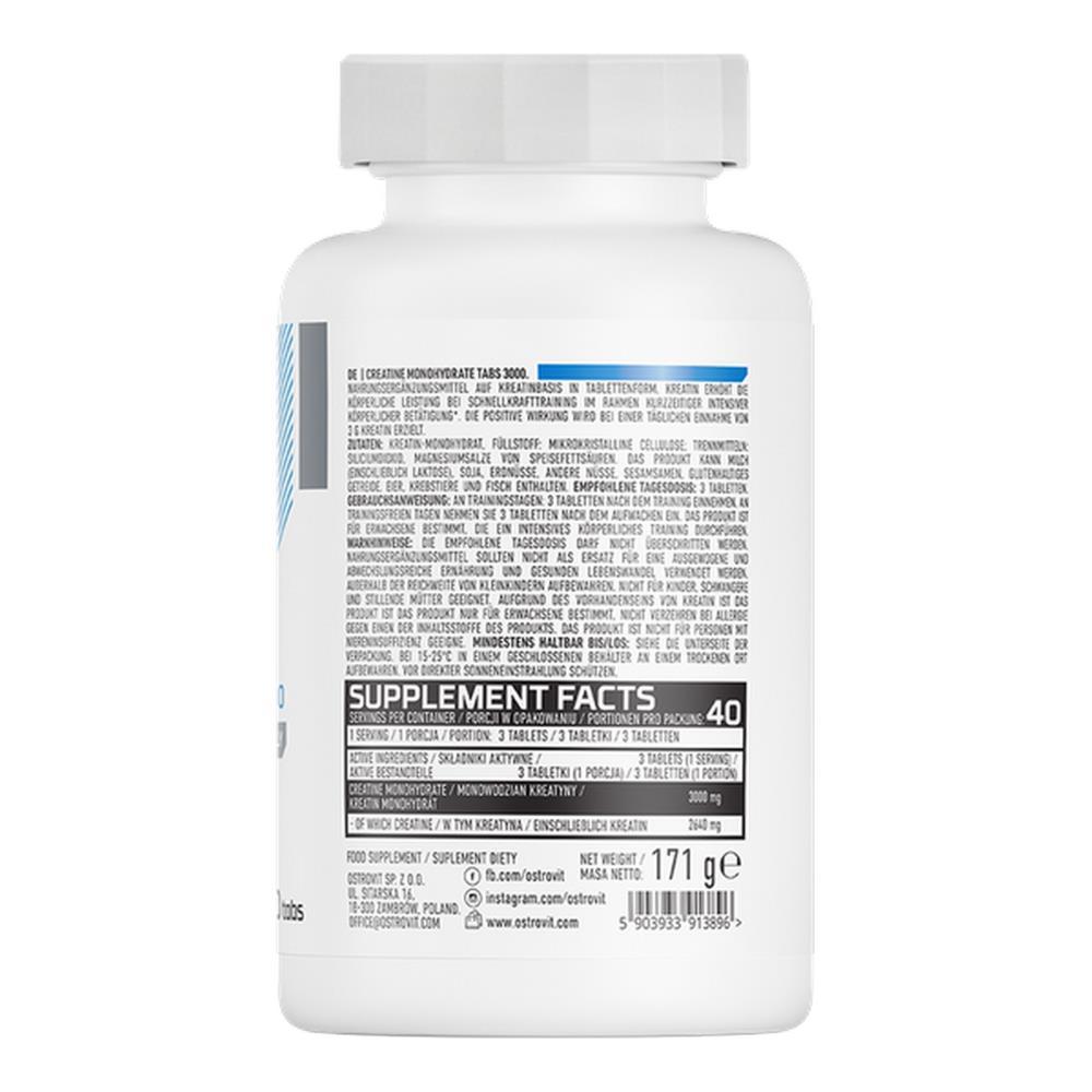 Creatina Mono-Hidratada 3000mg Ostrovit 120 Comprimidos