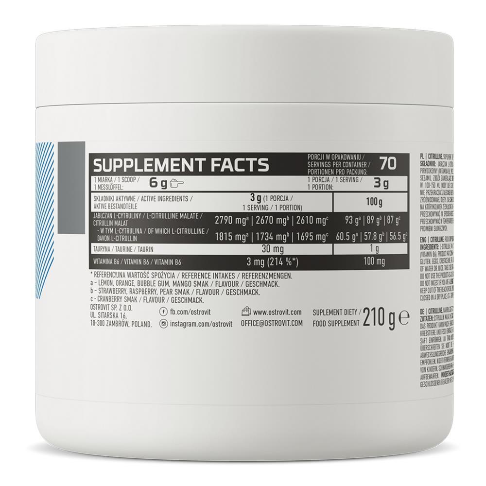 Ostrovit Lemon Flavor Citrulline 210g