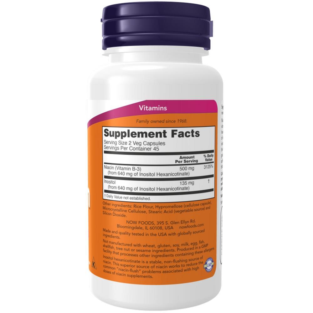 Niacin 250mg Flush-Free Now Foods 90 Cápsulas