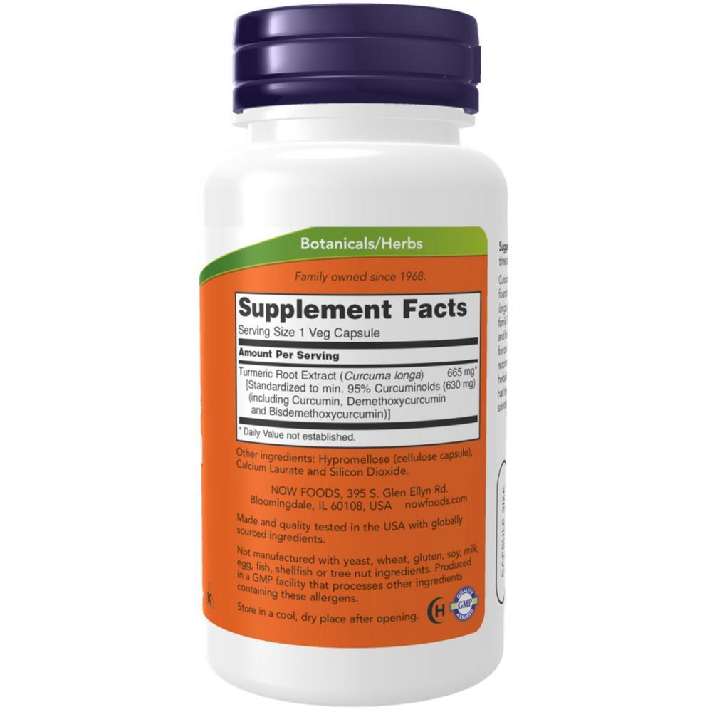 Turmeric Curcumin Now Foods 60 Cápsulas