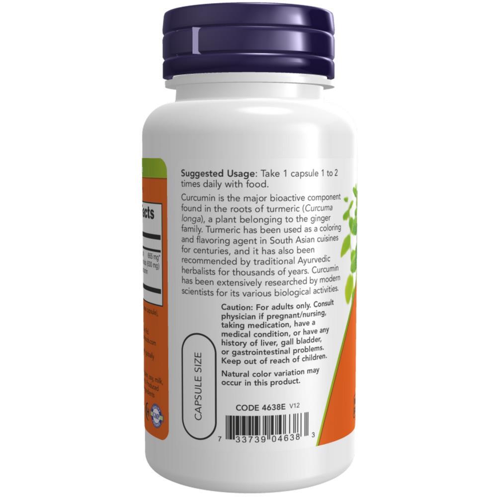Turmeric Curcumin Now Foods 60 Cápsulas
