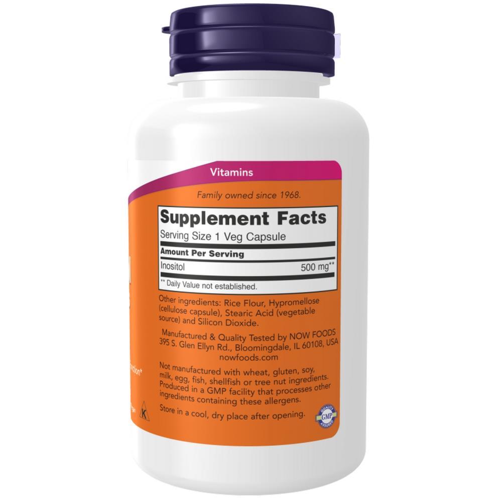 Inositol (Mio Inositol) 500 mg Now Foods 100 Cápsulas Vegetais