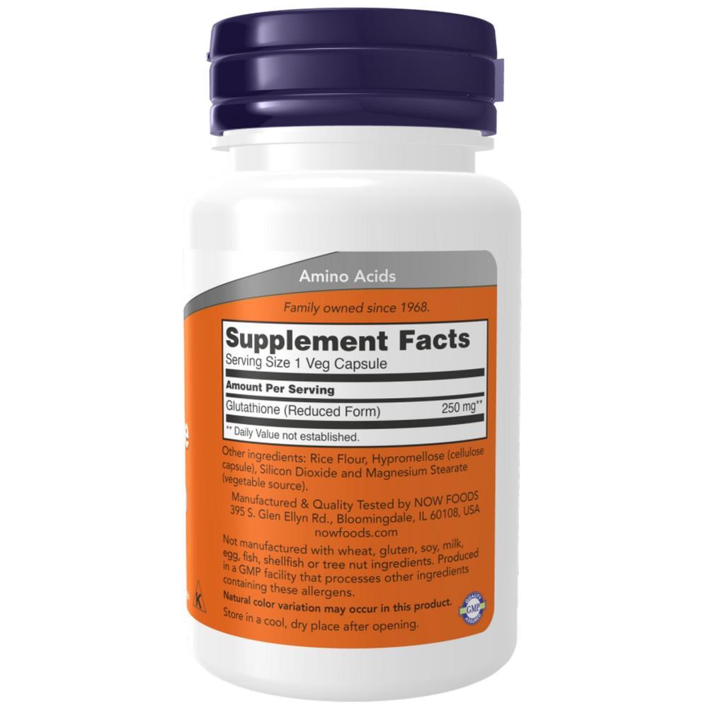 Glutathione 250 mg Now Foods 60 Vegetable Capsules