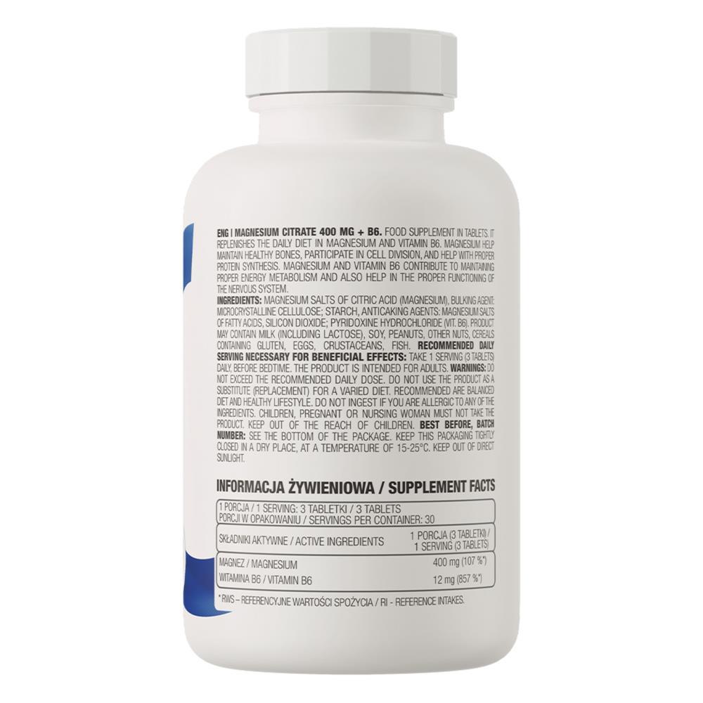Magnesium Citrate 400mg + B6 90 Tablets