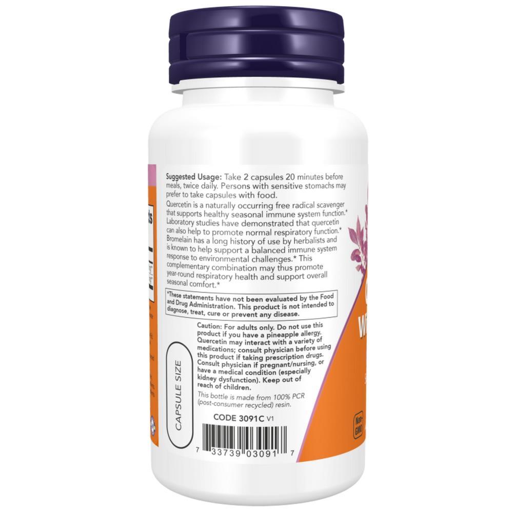 Quercetin 800mg Bromelain 165mg Now Foods 120 Cápsulas