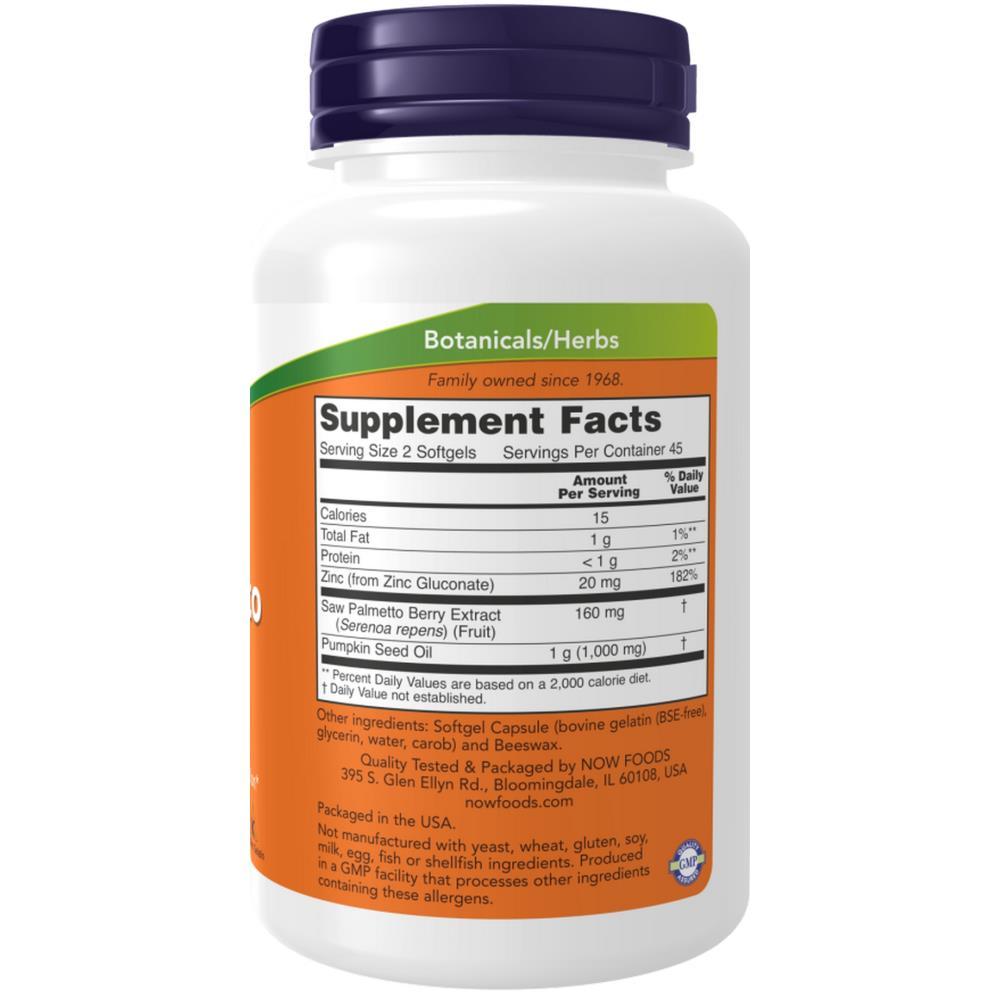 Saw Palmetto Extract Now Foods 90 Cápsulas