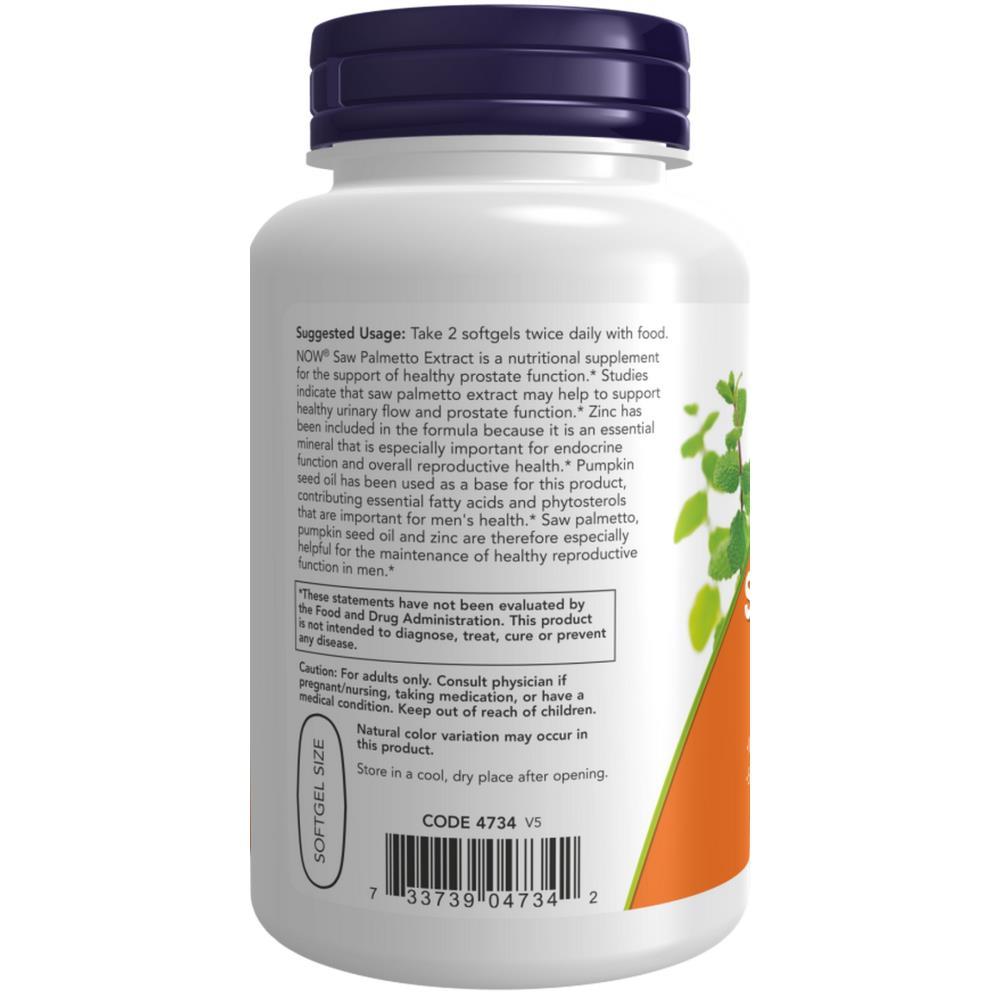 Saw Palmetto Extract Now Foods 90 Cápsulas