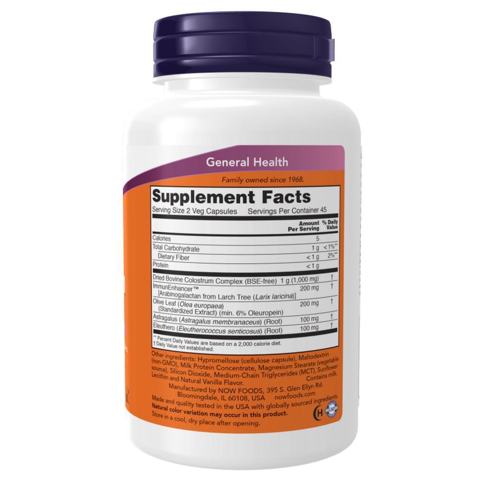 Super Colostrum 500 mg Now Foods Veg Cápsulas
