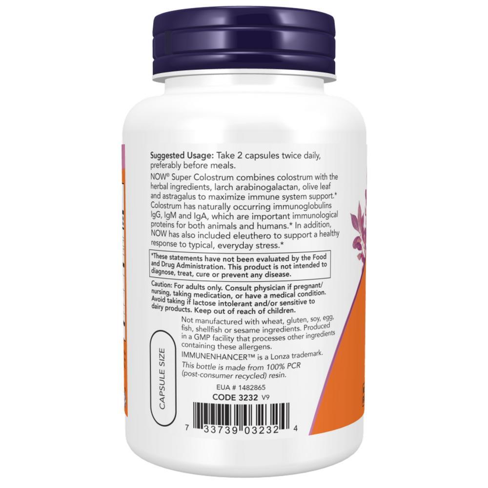 Super Colostrum 500 mg Now Foods Veg Cápsulas