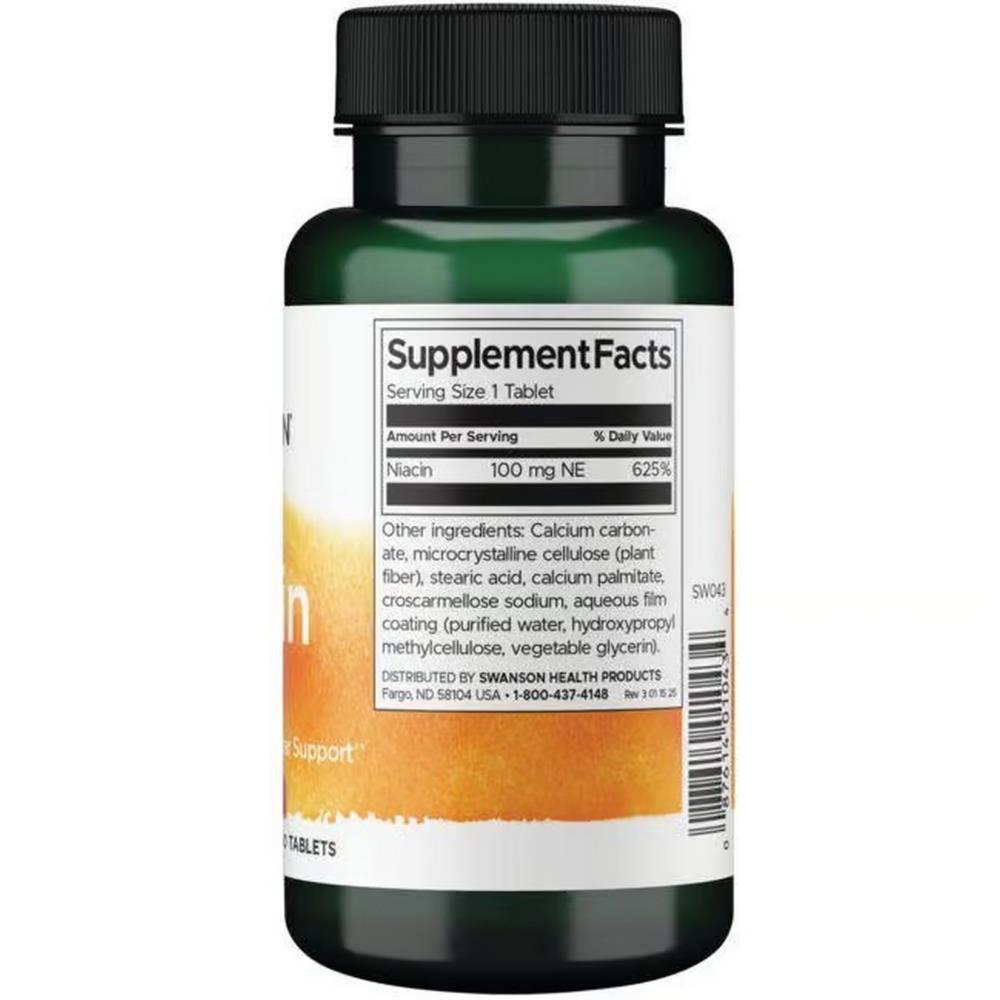 Niacin ( Vitamina B3 ) Swanson 250 Comprimidos