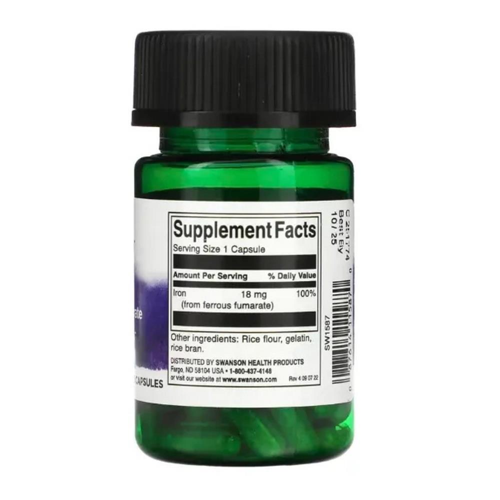 Iron 15mg Swanson 60 Cápsulas