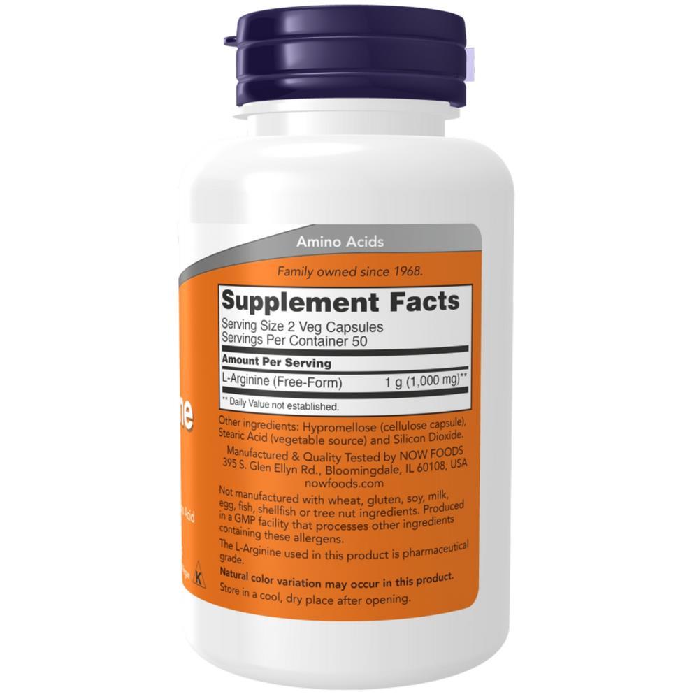 L-Arginine 500mg Now Foods 250 Cápsulas
