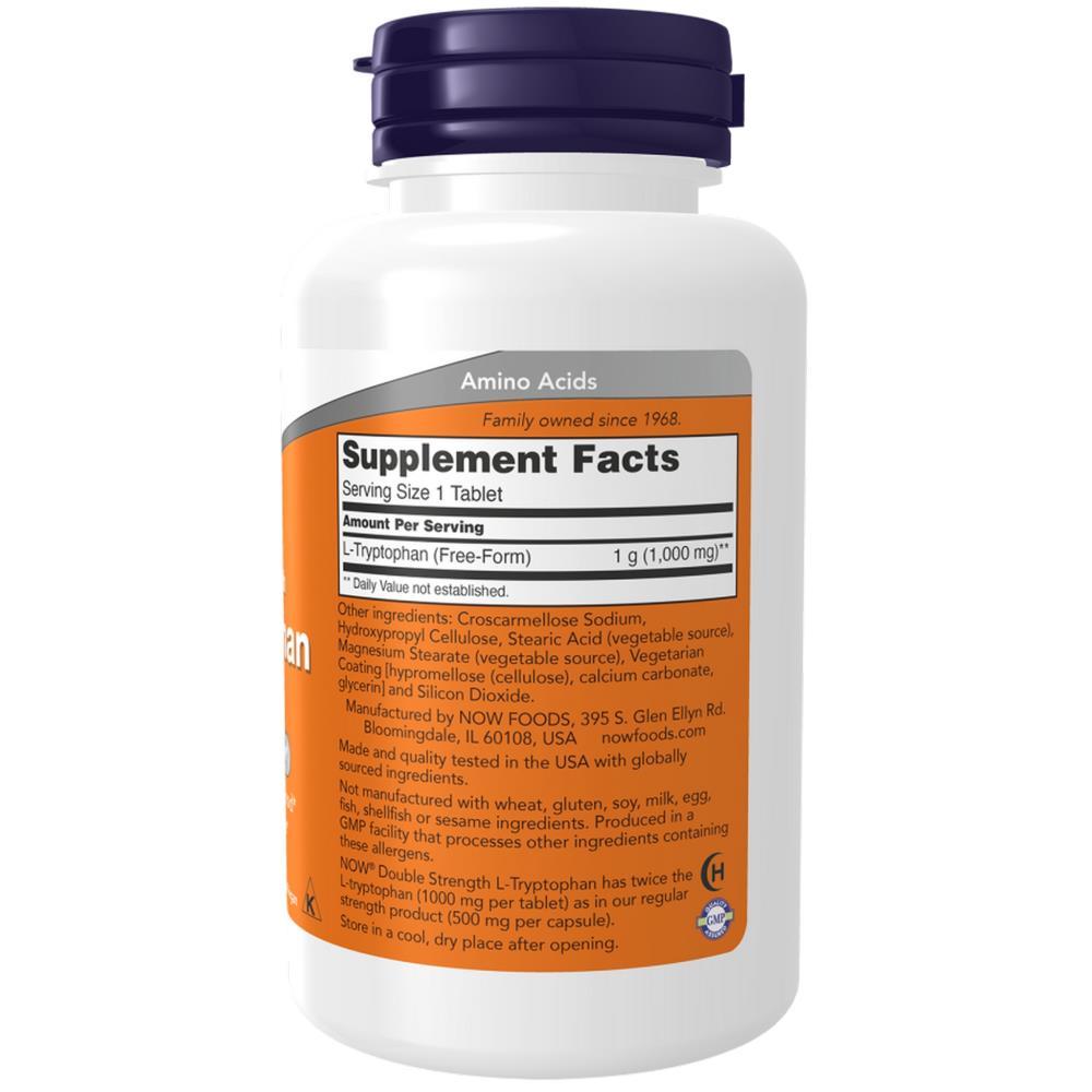 L-Tryptophan Double Strength 1000mg Now Foods 60 Comprimidos