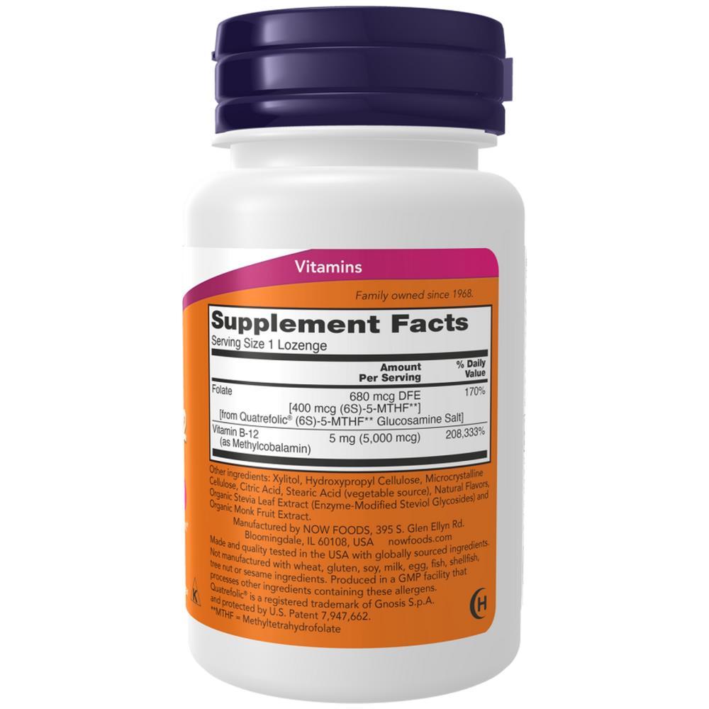 Methyl B-12 5000 mcg Now Foods 60 Comprimidos