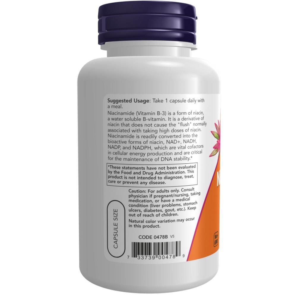 Niacinamide 500 mg ( Vitamina B3 ) Now Foods 100 Cápsulas