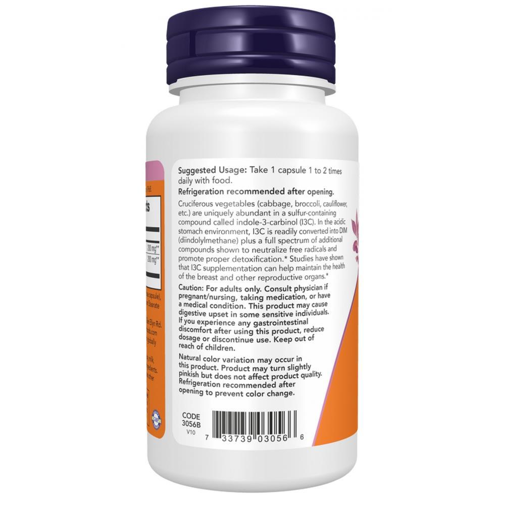 Indole-3-Carbinol I3C 200mg Now Foods 60 Cápsulas