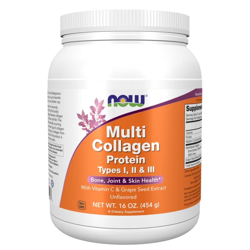 Multi Colagénio Proteína Tipos I, II & III Now Foods 454gr