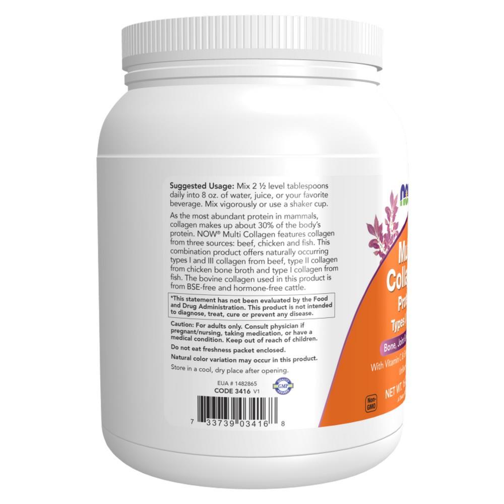 Multi Colagénio Proteína Tipos I, II & III Now Foods 454gr