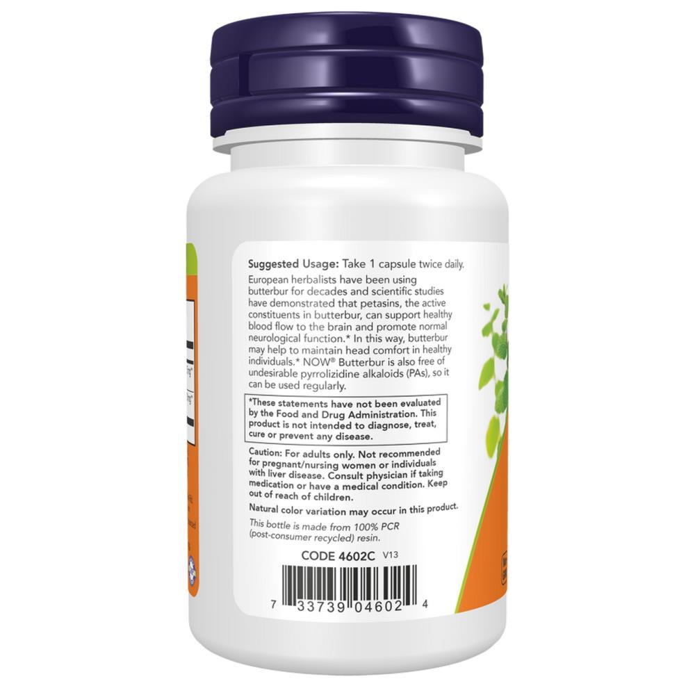 Butterbur Now Foods 60 Cápsulas
