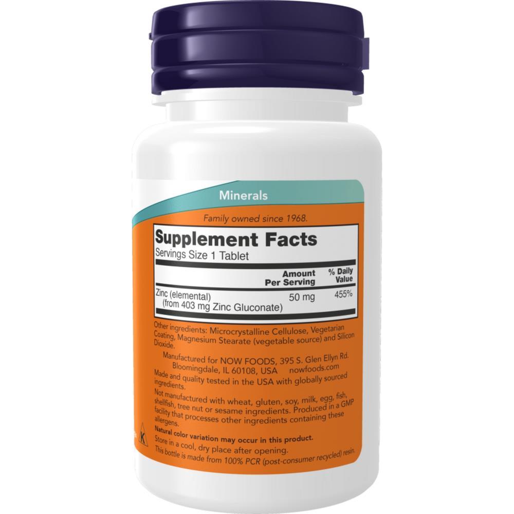 Zinc 50Mg Now Foods 60 Cápsulas