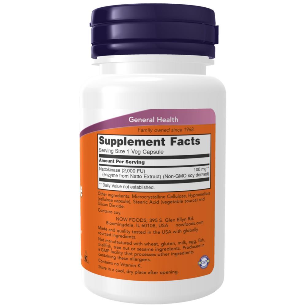 Nattokinase 100 mg 60 Now Foods Veg Cápsulas
