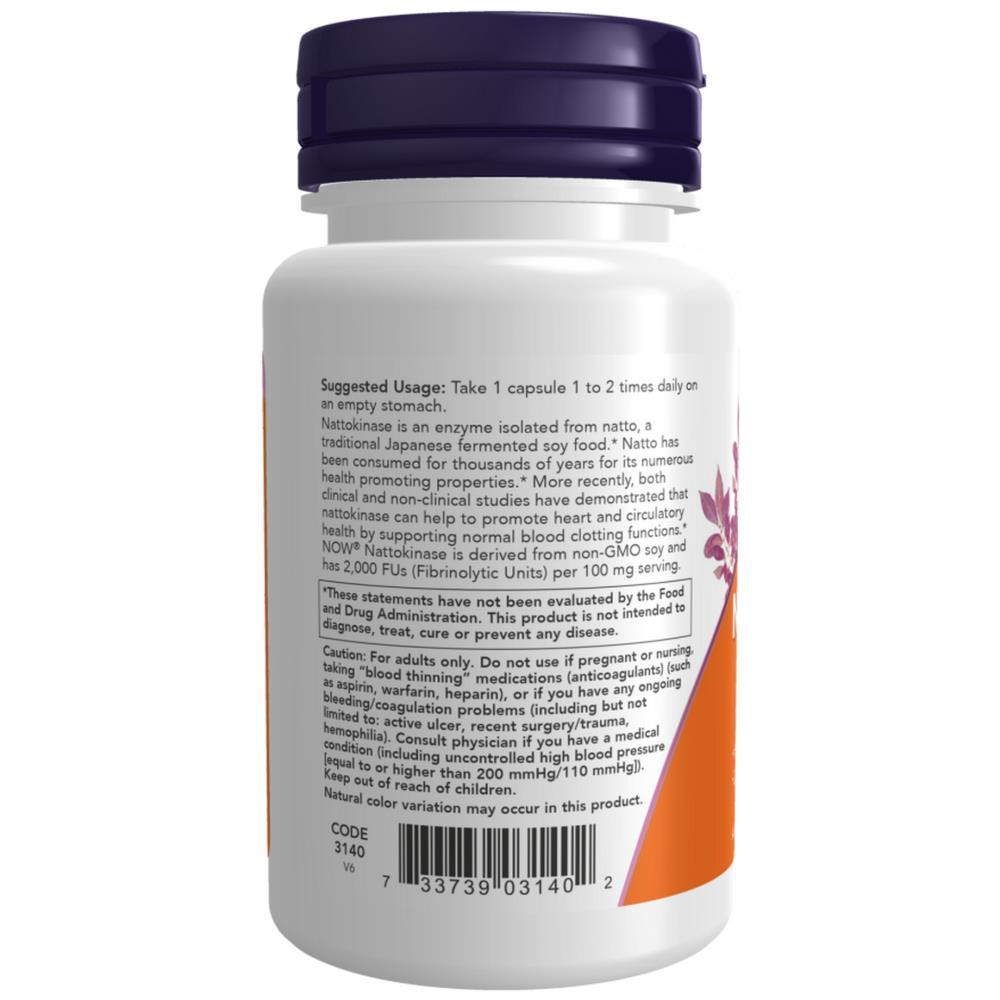 Nattokinase 100 mg 60 Now Foods Veg Cápsulas